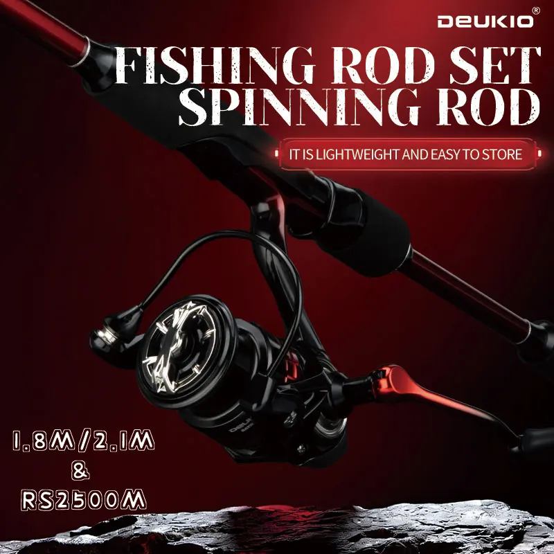 Fishing Rod Spinning - DEUKIO 4/5 Sections Fishing Rod Combo