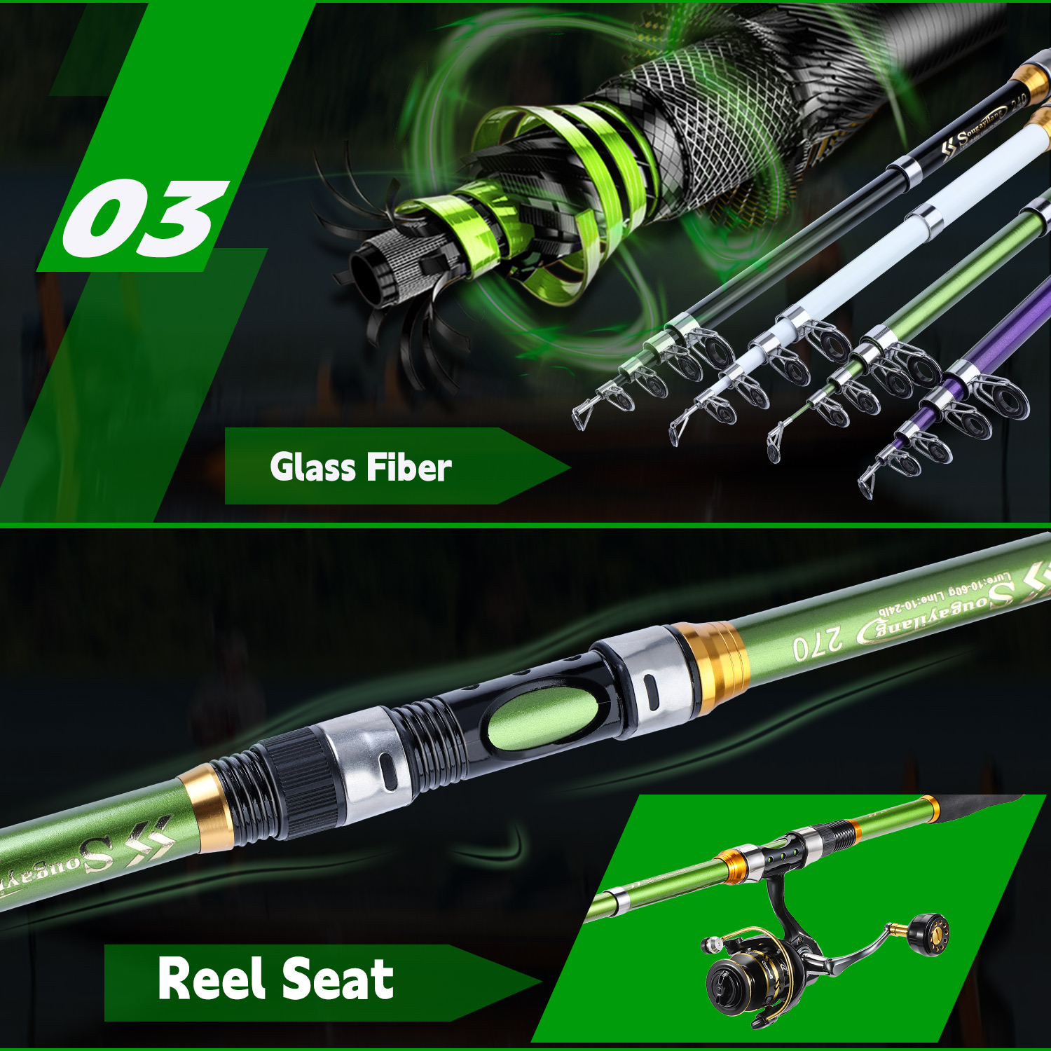 Sougayialng spinning fishing r - đánh giá và giá Fishing Rod Spinning