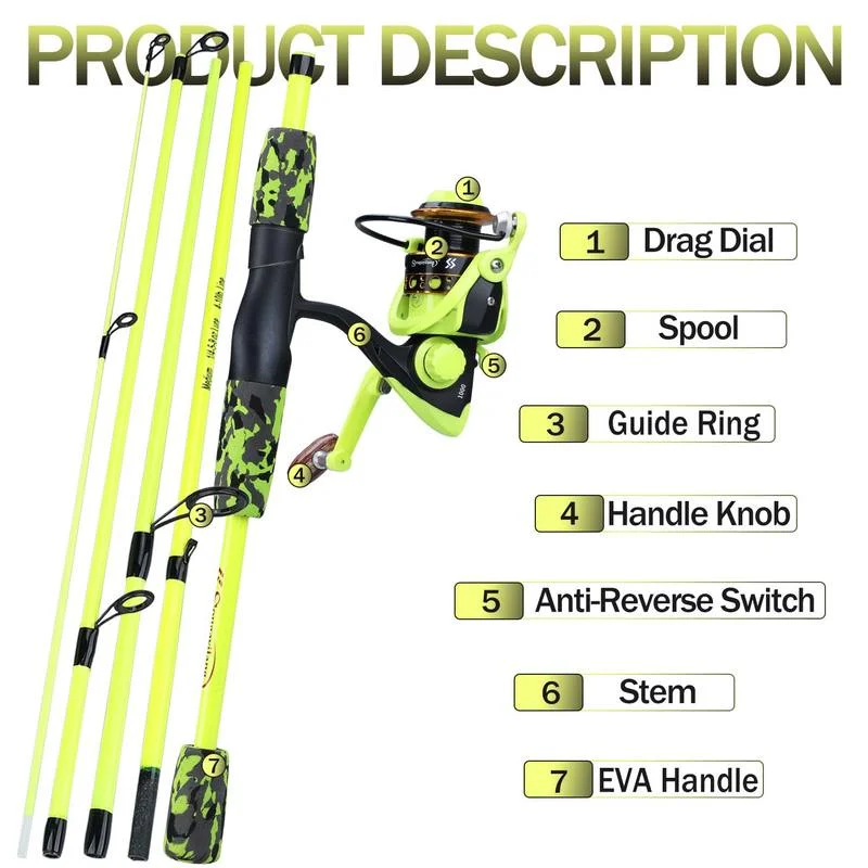 Sougayilang Portable 5 Section - đánh giá và giá Fishing Rod Spinning